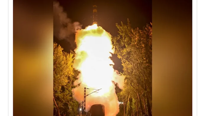 DRDO Agni-Prime missile launch from rail-based mobile system