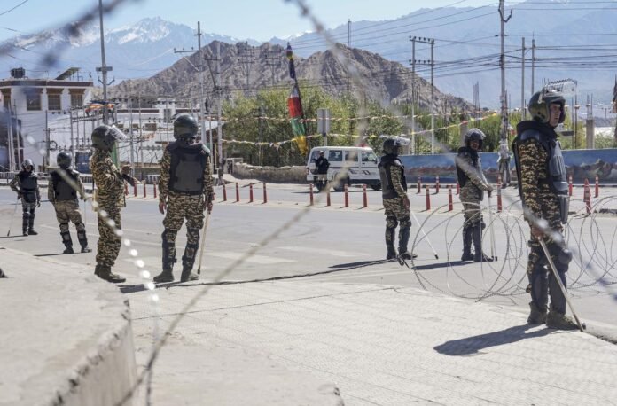 Local market in Leh during curfew relaxation