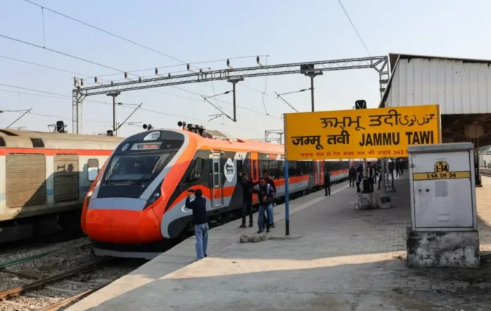 Vande Bharat Train at scenic Jammu station