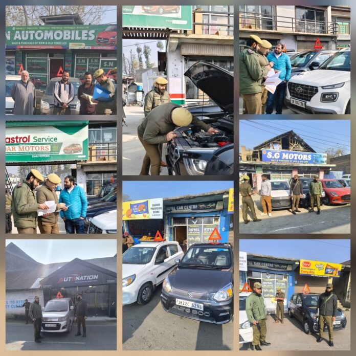 Awantipora Police conducting vehicle transaction inspections