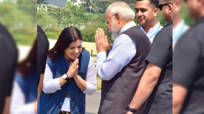 BJP candidate Devyani Rana at election counting in Nagrota