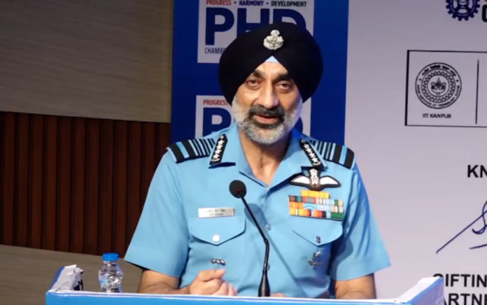 IAF Chief Air Chief Marshal Amar Preet Singh speaks at Bharat Drone & Robotics Manthan 3.0